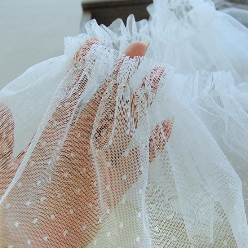 Trend DIY Weiten Mesh-Garn Bestickter Punkt Tüllspitze Stoff Für Damen Kinderkleidung Flauschiger Rock Unterteile Besatz Accessoires