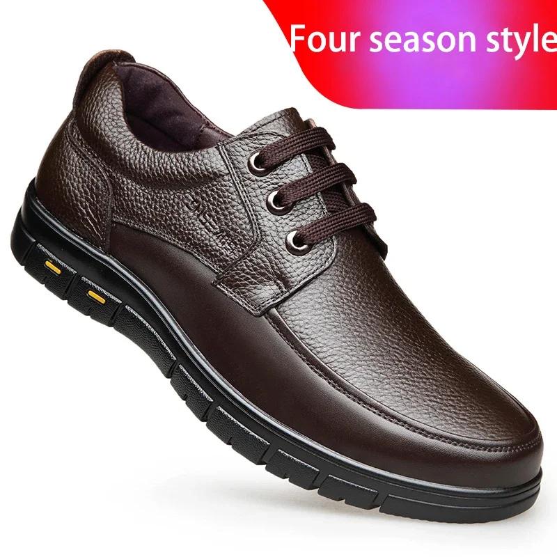 

Retro Men Business Luxury Brand Loafers Breathable Slip on Italian Driving Shoes Genuine Leather Soft Soled Lace-up leather shoe 46 коричневий