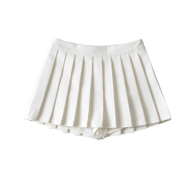 2025 Autumn American Hot Girl High-Waisted Pleated A-Line Mini Skirt