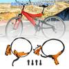 BULLSPANN 1 Set Bicycle Brake Accessories Aluminum Alloy Brake Handlebar Rear Left Front Right Brake Lever and Brake Wire for Road Bike MTB Orange