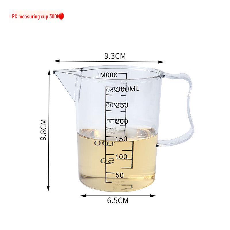 Yicang 300ML Acrylic Plastic PC Measuring Cup with Scale (10-Pack)