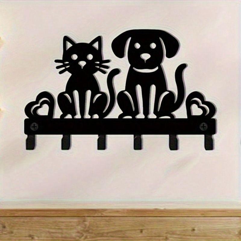 Black Iron Key Holder Wall Hook for Dogs Cats