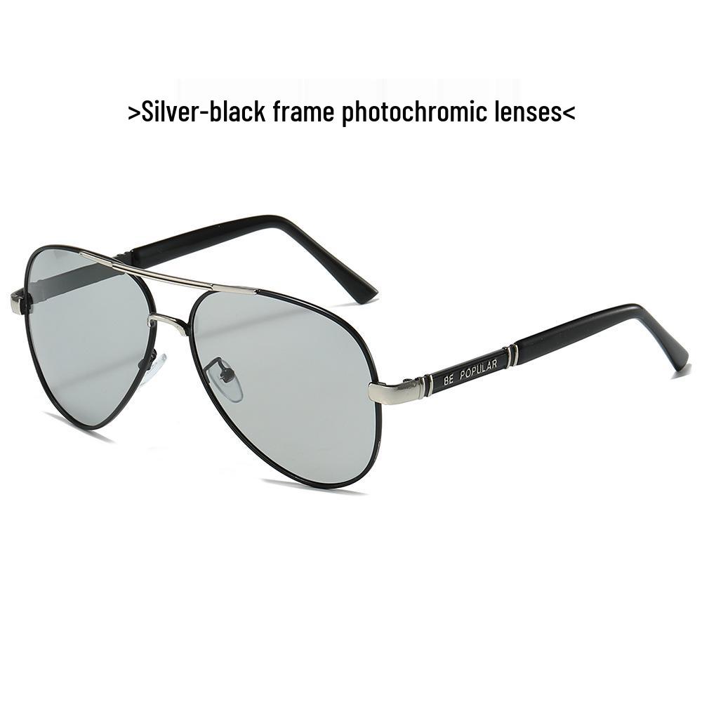 TEMU Men's Polarized Aviator Sunglasses - Metal Frame, Retro Large Design for Driving