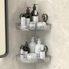 Suction Cup Shelf Glacier Pattern No Drill Clear Wall Caddy Multifunctional Bathroom Shower Basket for Bathroom Kitchen