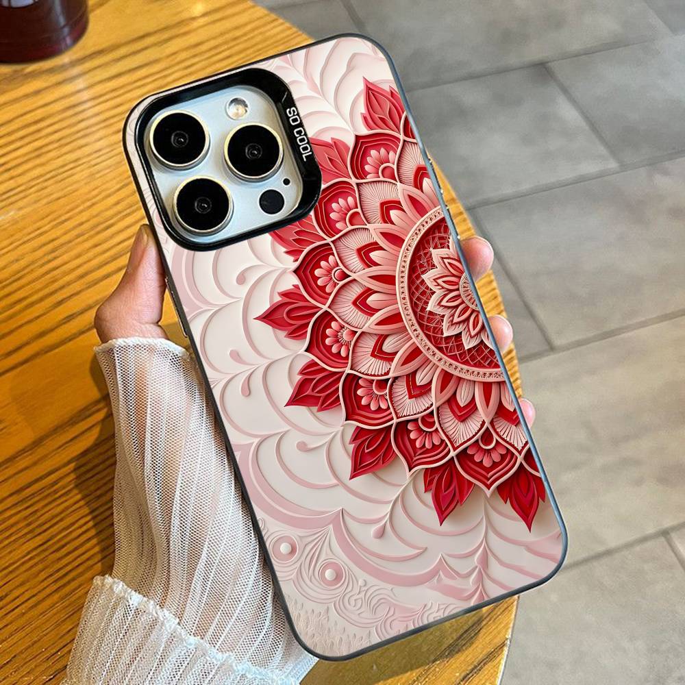 Artistic Flowers HD Printed  Phone Case For iPhone 16 17 15 14 12 13 Pro Max Black Color Shockproof Cover