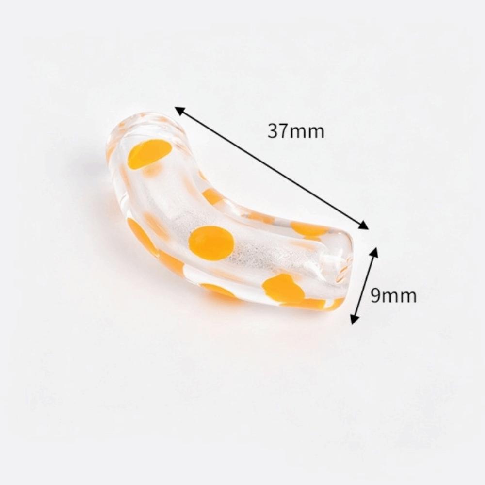 With Hole Curved Glass Beads 37 Styles Polka Dot Beads Lampwork Beads for 20pcs Diy Jewelry Making