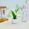 Flower Narcissus Potted With Silk Plastic Material For Home Garden Studio Decor