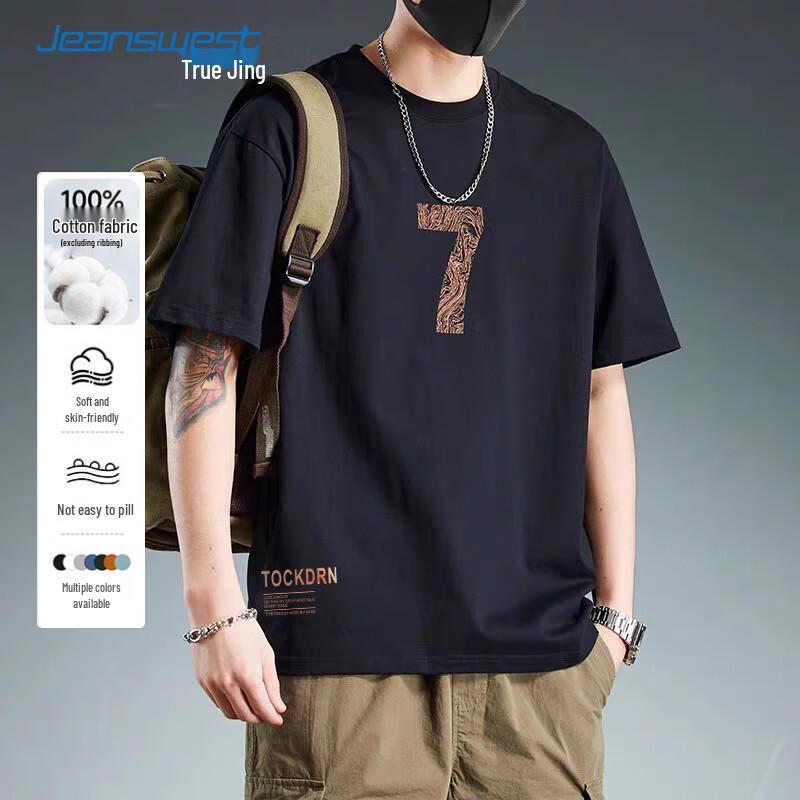 Jeanswest Men s Casual Pure Cotton Graphic T-Shirt L