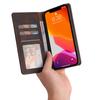 Suitable for iPhone14 Mobile Phone Leather Case 12Pro Matte Suction Card Flip Strong Magnetic Solid Color Mobile Phone Leather Case