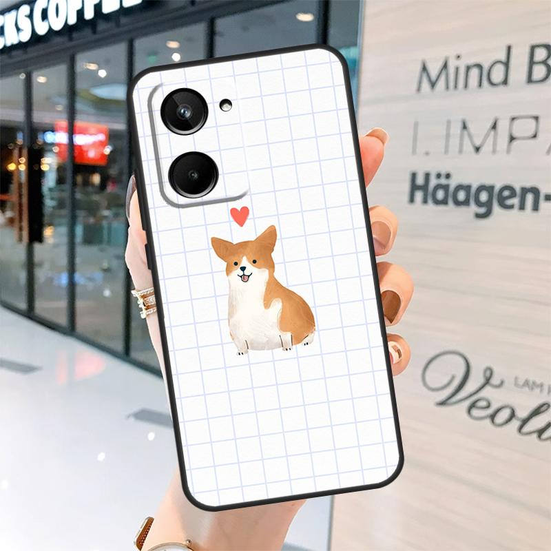 Cartoon Corgi Case For Realme 15 Pro 14 13 11 12 Pro Plus GT7 GT6 C55 C51 C53 C35 C33 C61 C65 C67 C71 C75