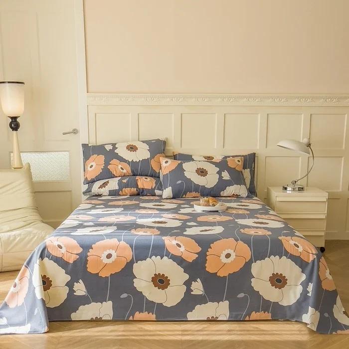 Creative Ethnic Flower Bed Sheet Set 3Pcs Cotton Thickened Bed Sheets Pillowcases Luxury Nordic Queen King Size Bedding Set