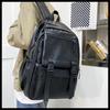 Schoolbag men's new PU soft leather business computer bag men's fashion casual travel bag large capacity student backpack