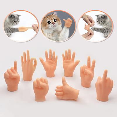 1Set Creative Cat Interactive Funny Gesture Toys Mini Multi-Style Teasing Cat Finger Human Fake Hand Gloves Pet Toys Supplies