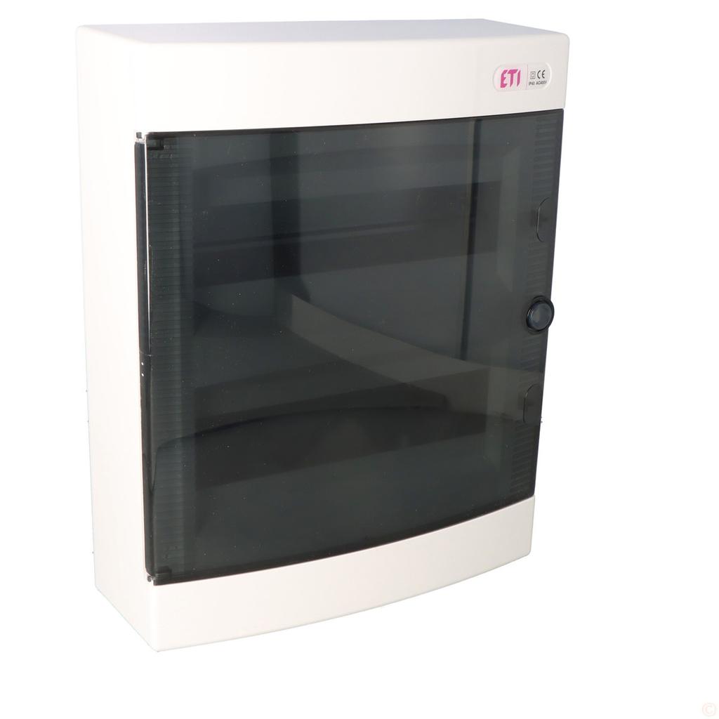 Surface-mounted distribution board 24 modules IP40 transparent door ECT24PT