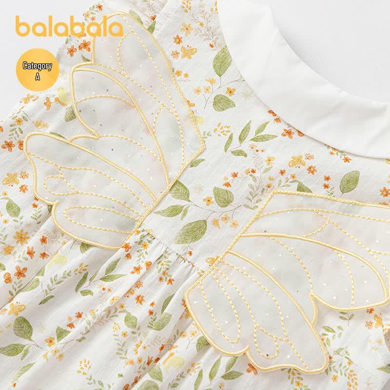 Balabala Girls' Sweet Printed Cotton Bodysuit