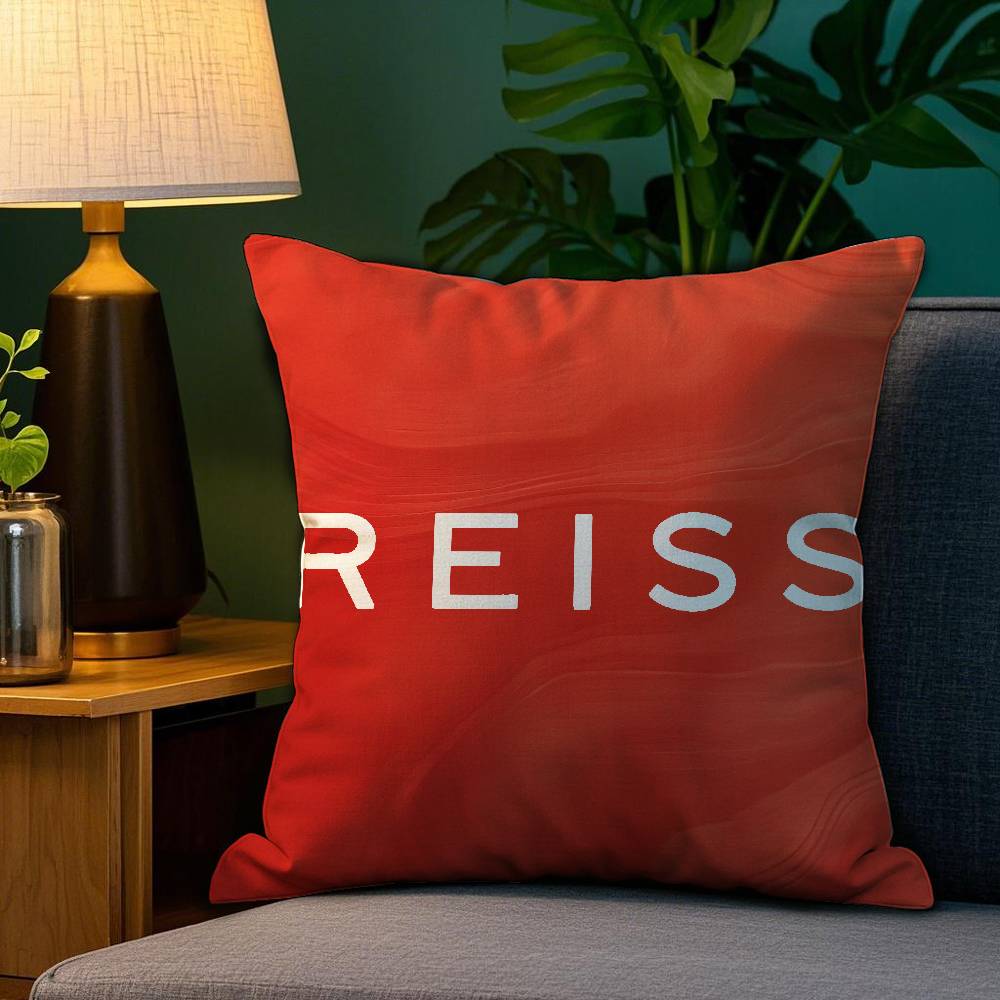 British Brand R-Reiss Pillow Case Plush Fabric Soft Double Sided Print Sofa Cushion Cover Throw Pillow Covers