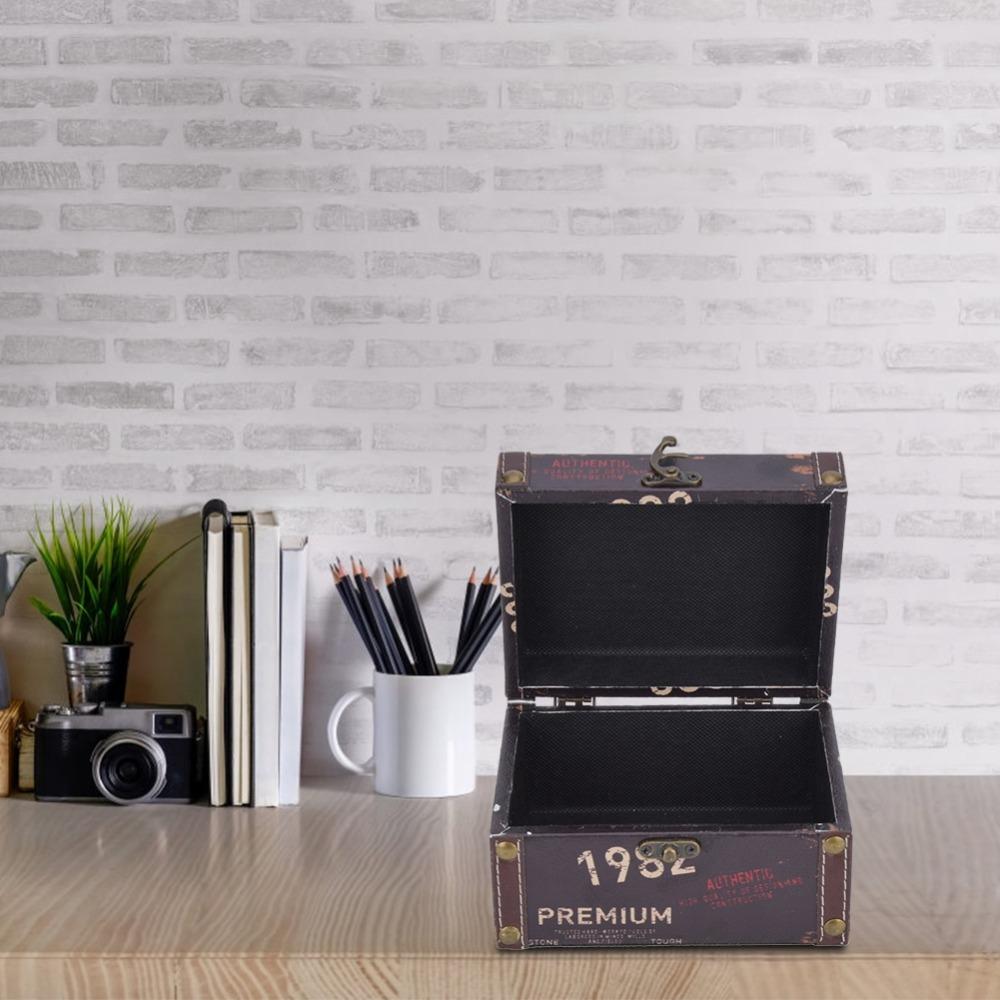 Desktop Size Wooden Storage Box Retro Decorative Storage Box Jewelry Storage Box For Photo Prop