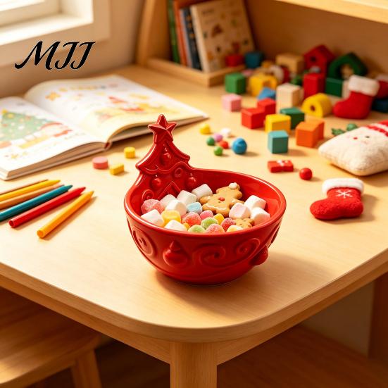 Tabletop Candy Dish Christmas Tree Bowl, 3D Printed Holiday Treat Storage Container, Small Trinket Organizer Decorative Snack Serving Bowl for