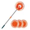 Cleaning Mop with Retractable Extended Handle Multi-Angle Rotating Head Dry Wet Use Cleaning Mop with 3 Reusable Heads