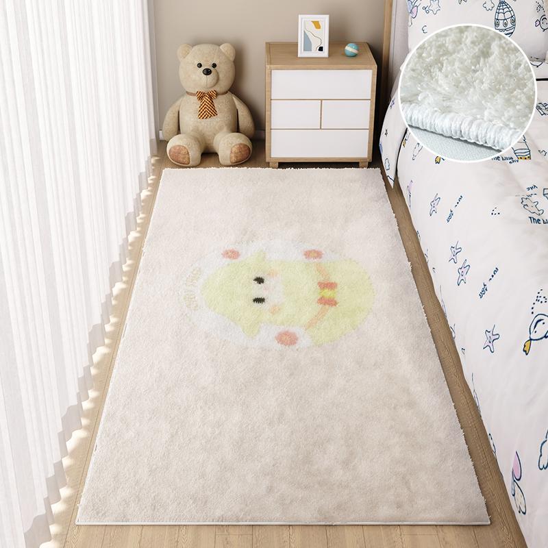 Bedroom Carpet - Complete Set Of Short Fleece Cartoon Kids' Room Bedside Rug For Home Balustrade Decorations