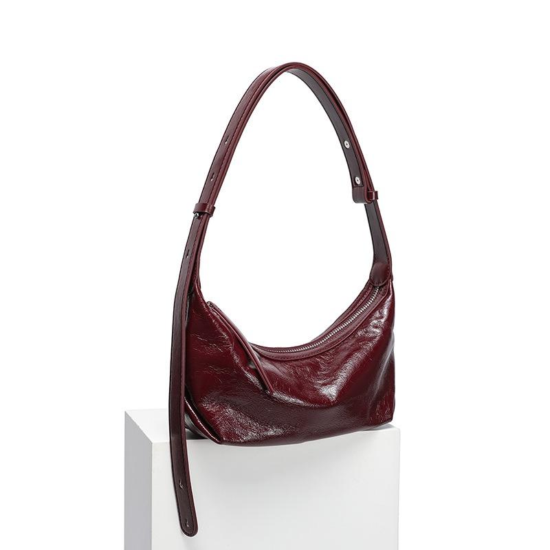 Leather Women's Bags, Armpit Bags, New Retro Messenger Bags, High-end Textured Commuter Bags, Versatile Shoulder Bags.