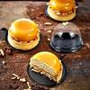 50PCS Mini Clear Dome Cake Containers with Lids Gold Black Base Bakery Pastry Display Box for Muffins Desserts Mooncakes