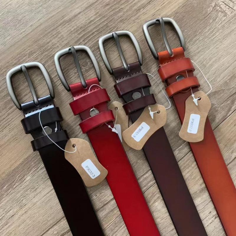 Belt Women'S Retro Niche Cowhide Leather Belt With Jeans Belt