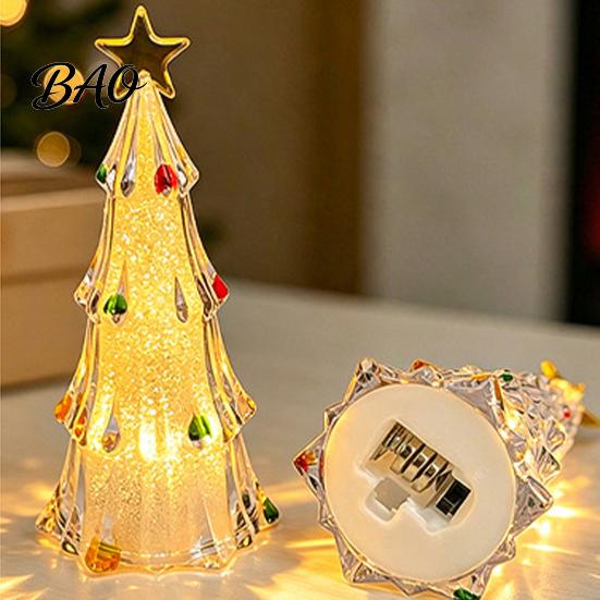 Creative Holiday Present LED Lighted Christmas Tree Tabletop Decoration, Battery Operated Xmas Night Light, Gift for Kids Ornament with Star
