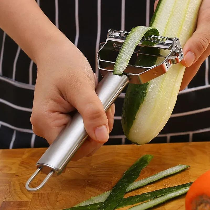 Stainless steel durable potato slicer, multi-functional kitchen peeler, household shredder, carrot, cucumber and fruit peeler