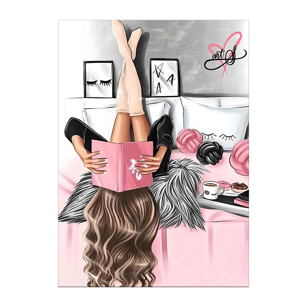 Fashion Girly Pink Makeup Collection EyeLash Lipstick Perfume Poster Canvas Painting Wall Art Pictures Home Bedroom Decor