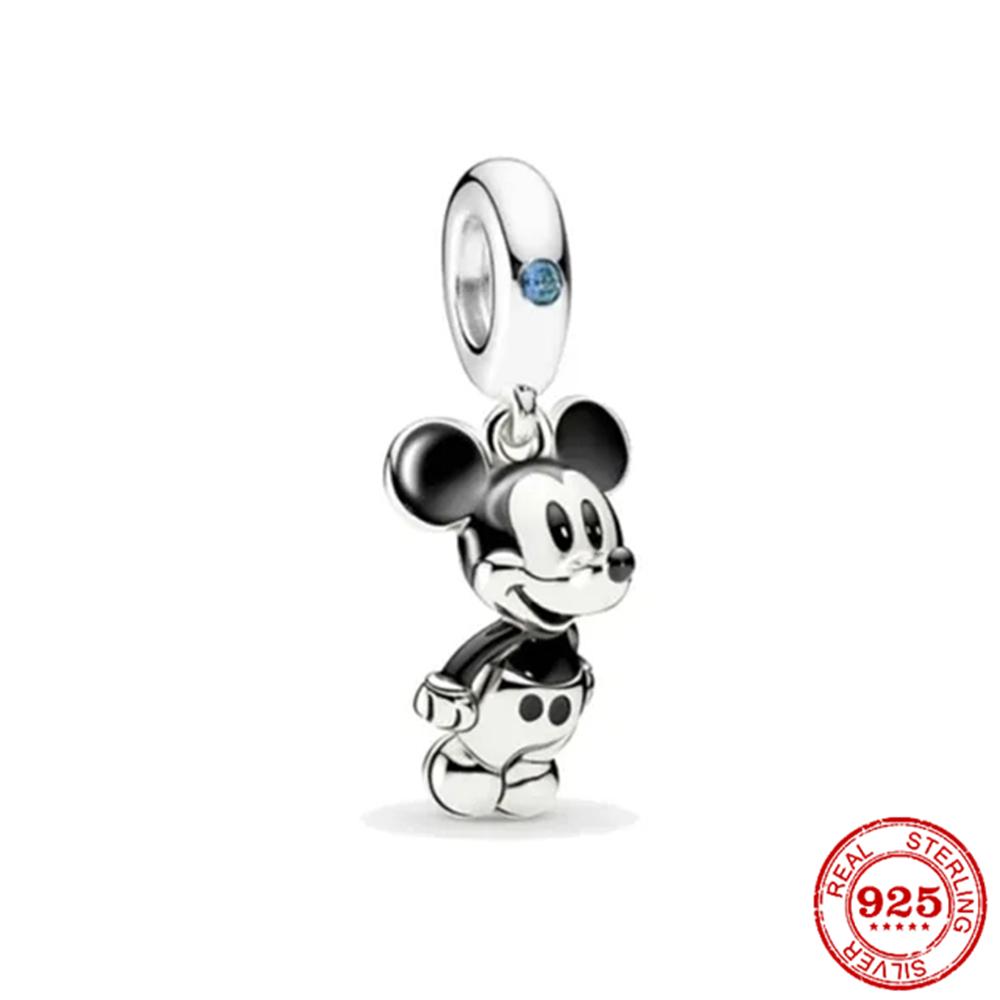 Copper Fits Genuine Bracelets Mickey Murano Glass Bead Dangle Charms Bead Necklaces Pendants DoItYourself Women Jewellery Gif