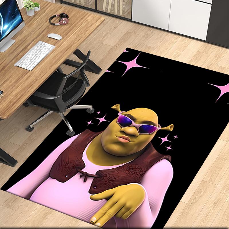 Teppich mit Shrek-Aufdruck, für Bürostuhl Wohnzimmer Schlafzimmer Küchenraum Dekoration Geschenke.