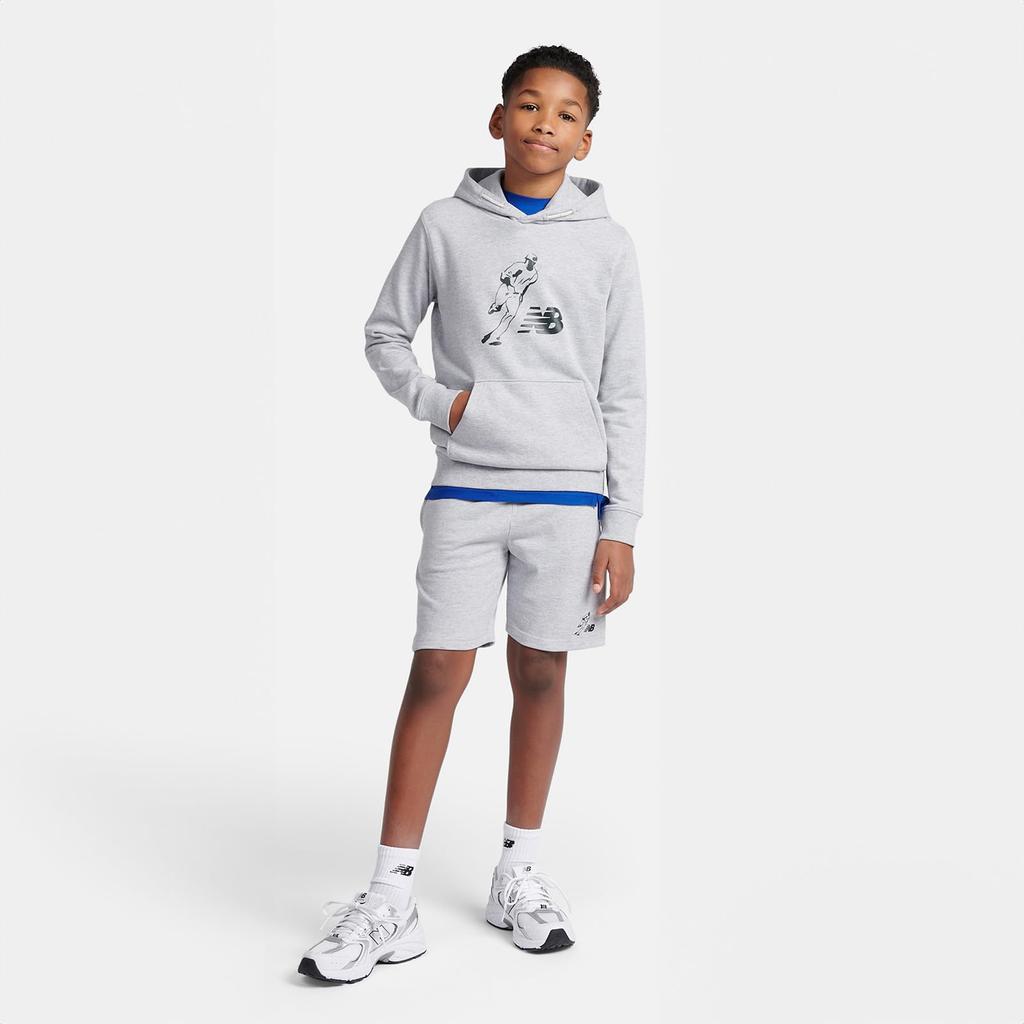 New Balance Hoodie Shohei Otani Junior Graphic Hoodie Always On Logo Boys AGT 130 (LAKB0352) (Ash Heather)