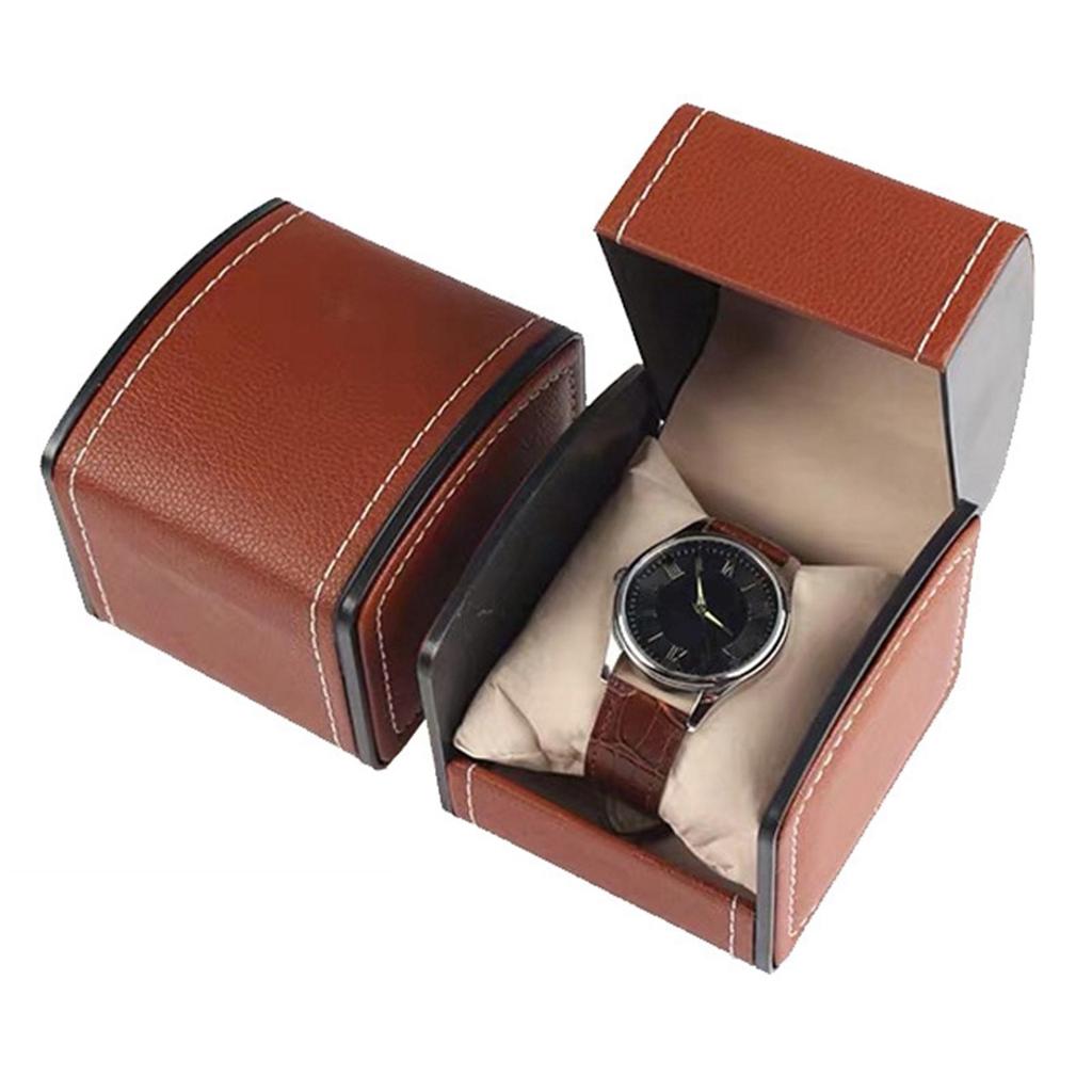 Square PU Leather Watch Case Display Holder Organizer Jewelry Box for Men and Women, Professional -