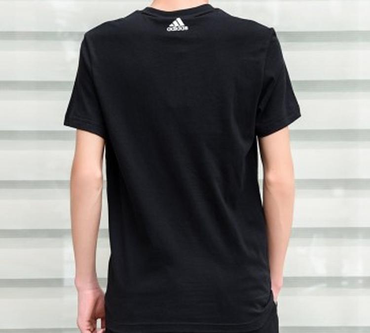 adidas T Shirts Men's Black Crew Neck Moderate Straight Fit EK4730
