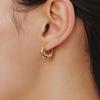 Champagne First Moon Silver (P) One-Touch Earrings M HL2E66245P9XXX