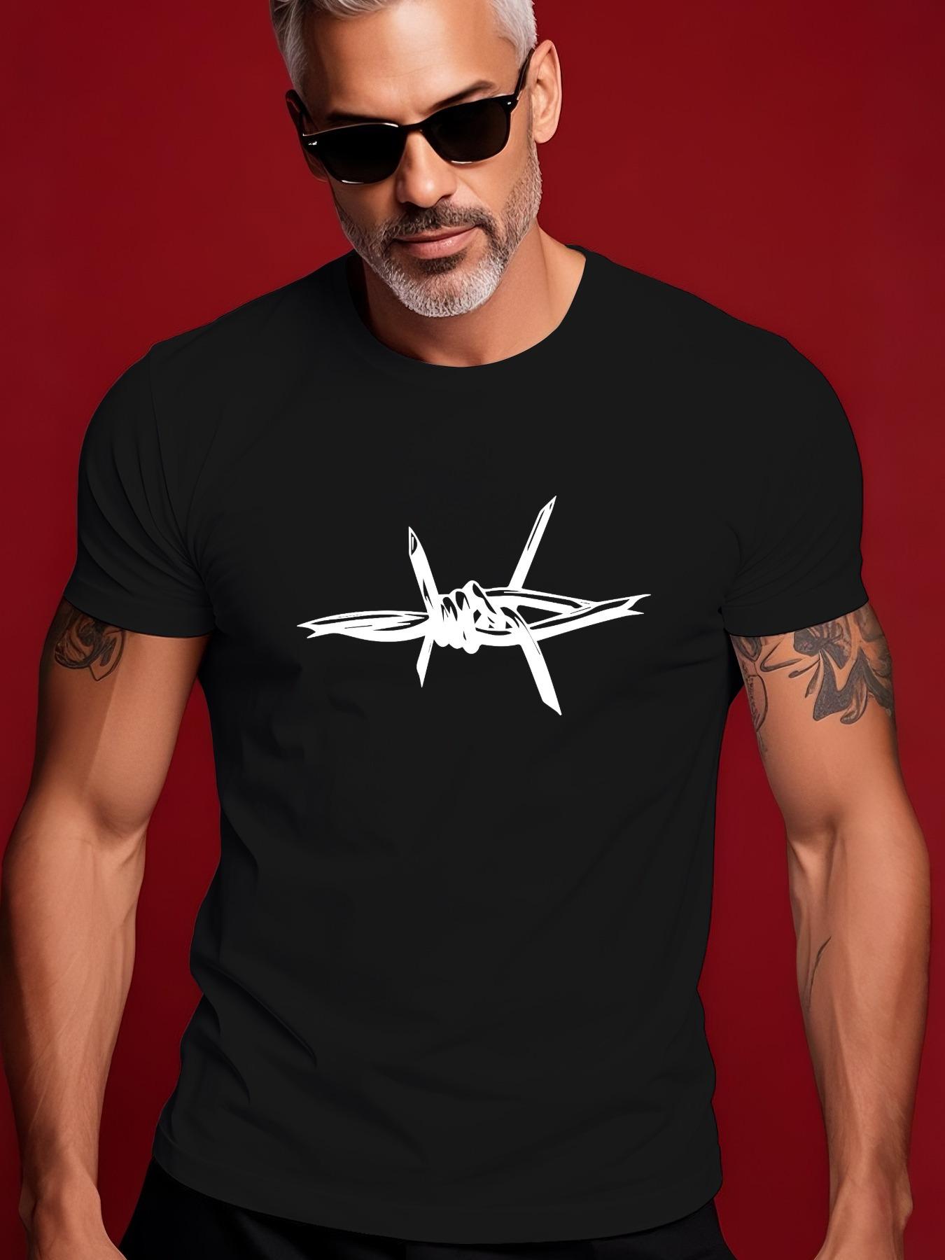 Streetwear Tshirt - Dark Grey Crewneck Tee with Graphic XXXXL