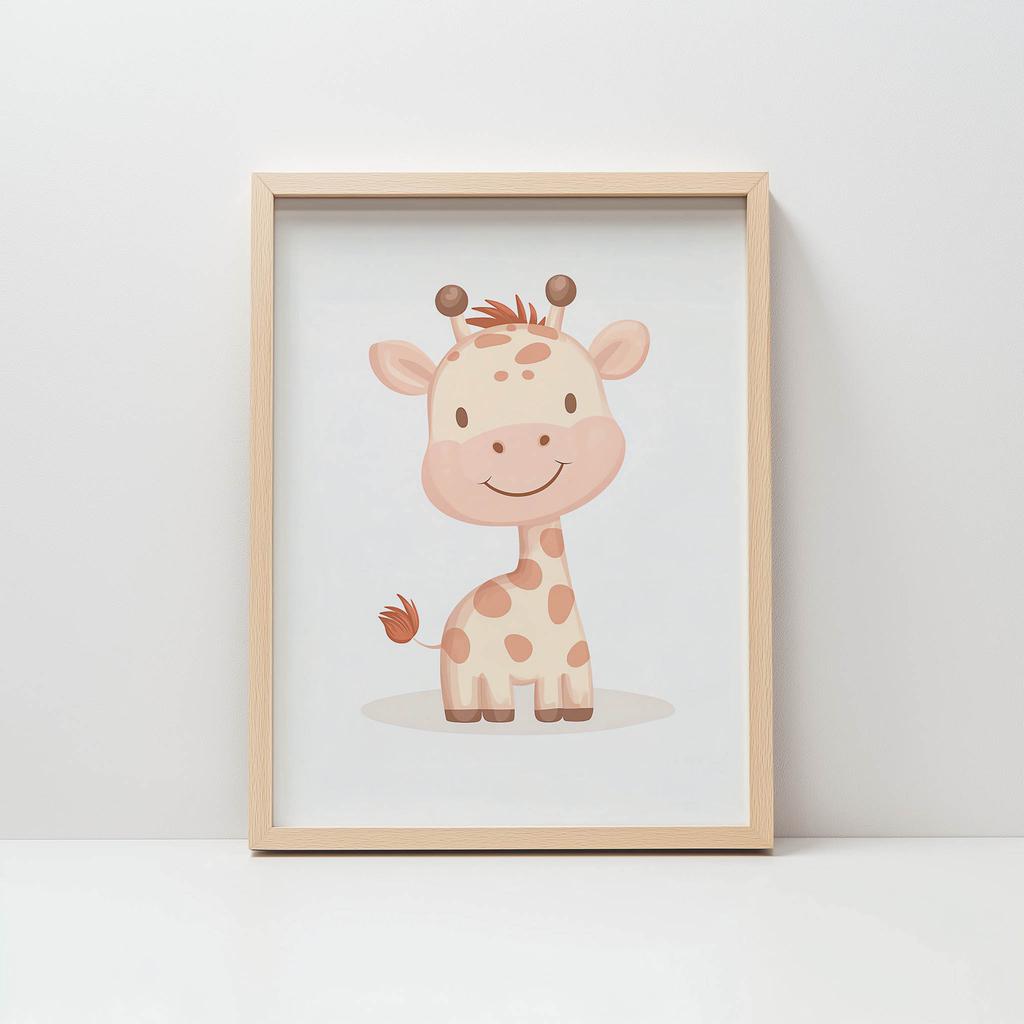 Uśmiechnięta Żyrafa - Plakat Dla Dzieci Uśmiechnięta Żyrafa - Plakat Dla Dzieci, 40X50 Cm, Bez Ramy, Papier Matowy 230 Gsm