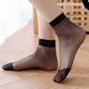 10Pairs Solid Color Socks Women Sexy Elastic Silky Transparent Thin Short Stockings Ladies Casual Ankle Socks