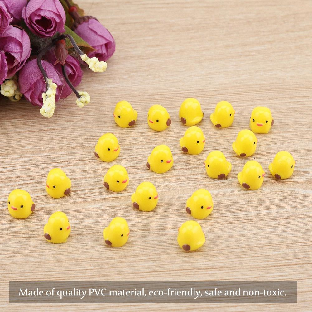 20pcs Miniature Yellow Chicken Micro  Garden Landscape Ornaments Doll House Decorations