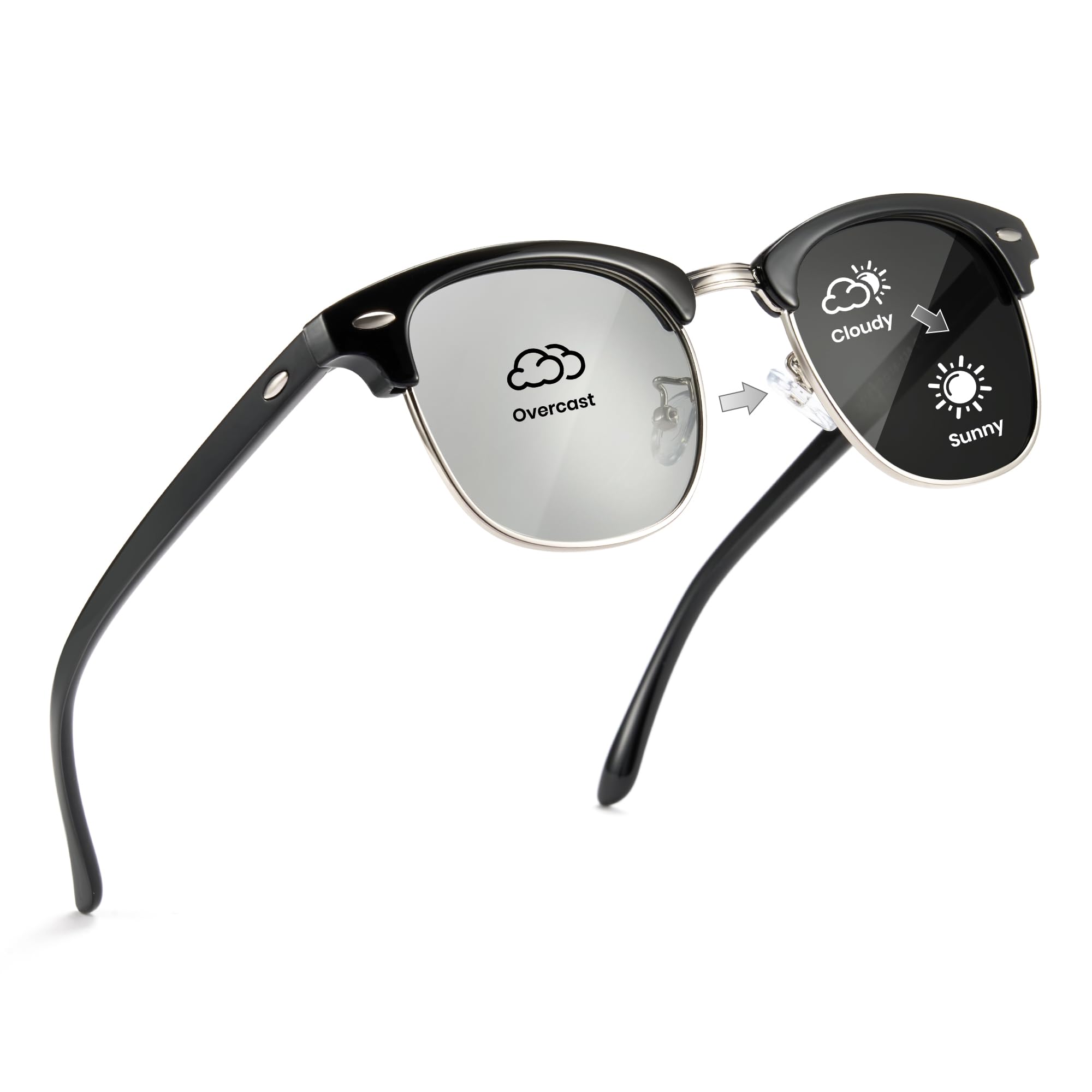 

Cyxus Photochromic Sunglasses for Men and Women, Polarized, UV Protection, Ultra Lightweight, Thermont Frame, Stylish for Fishing, Driving, Mountain