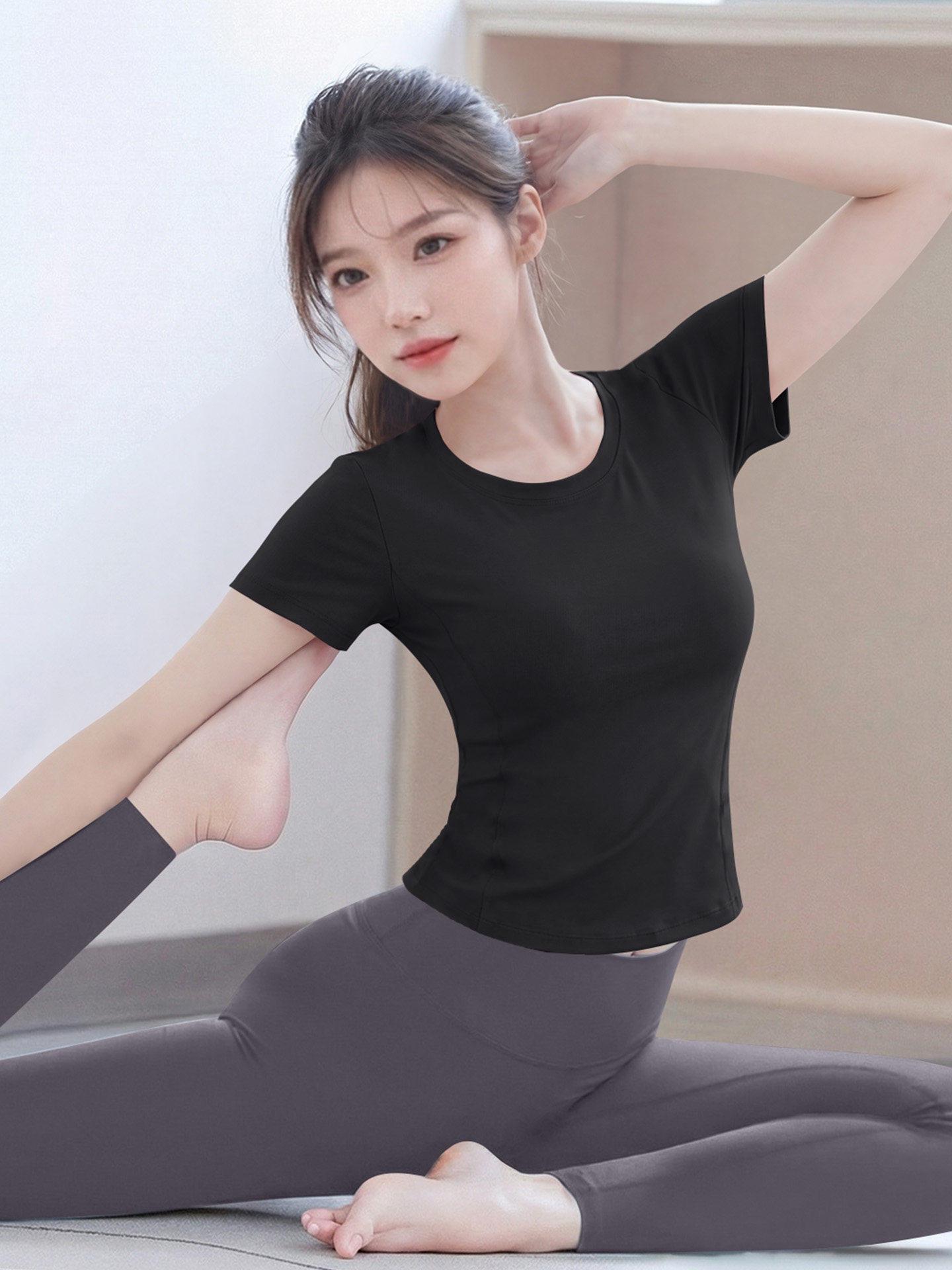 

Women s 2026 Super Hot Yoga Top: Built-in Padding, Outdoor Wear, Pilates Training, Short Sleeve, Super Slimming Fitness T-Shirt. 3XL (150-170cm)