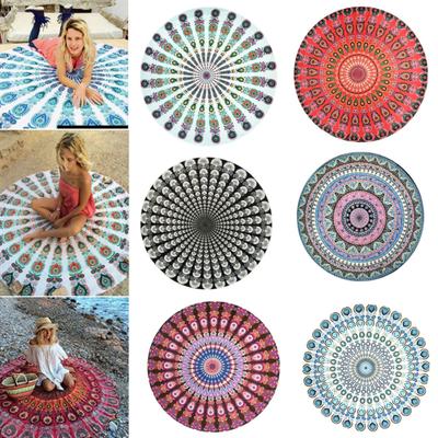 Châle rond Vintage en mousseline de soie, Anti-lumière du soleil, serviette de plage, tapis de pique-nique de Yoga en plein air