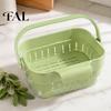 Ventilated Food Storage Rack Kitchen Sink Hanging Drain Basket, with Quick Drying Holes, Foldable Portable Drainer for Noodles Space Saving
