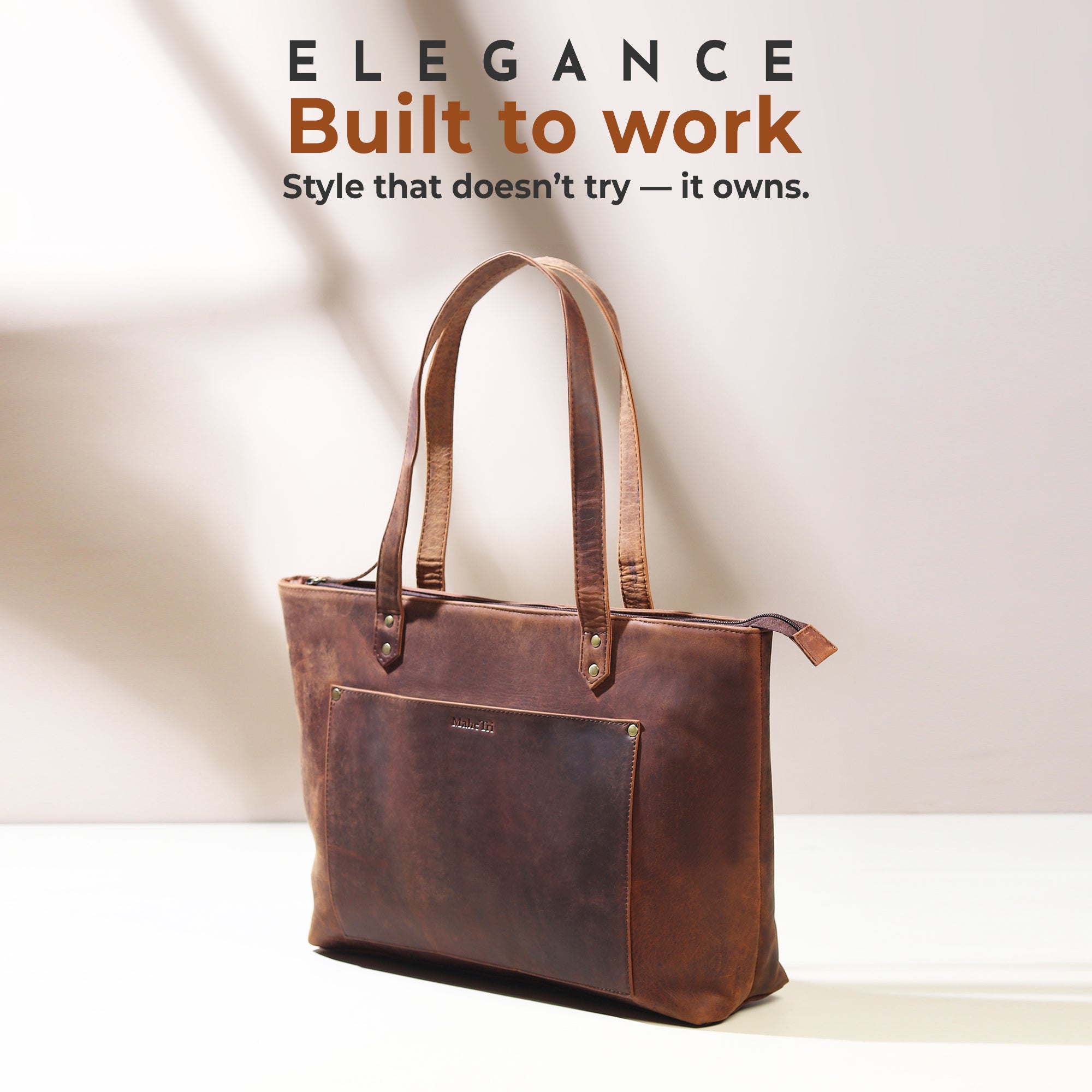 

MaheTri Rachel Large Leather Tote For Women, Designed for Everyday Use One-Size коричневый