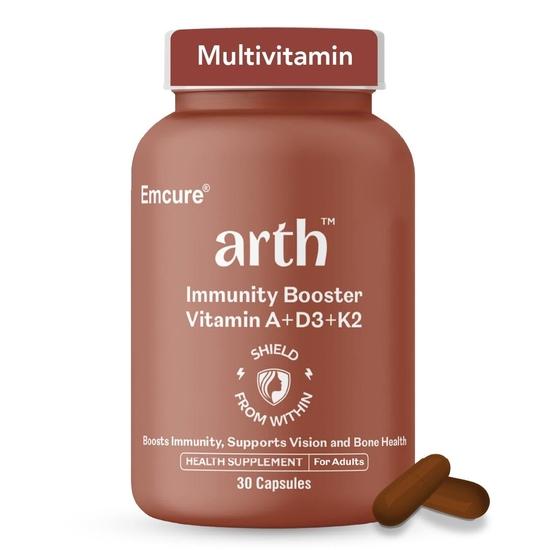 

Arth Multivitamin Supplement with Vit A, D & K | Daily Immune Support with Vitamins A, D3 & K2 | Boosts Immunity, Supports Bone | 30 Veg Capsules