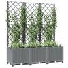 Vidaxl Garden Planter With Trellis, Light Grey, 120X40X136 Cm, Pp