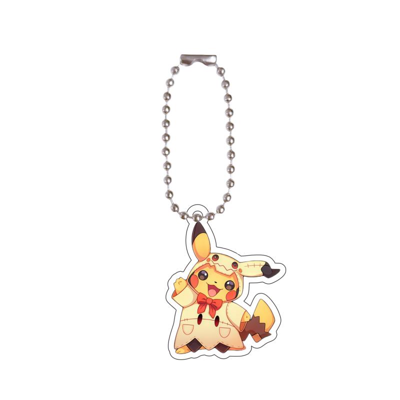 Anime Acrylic Key Ring for Brionne Alolan Meowth Pumpkaboo Chimchar Espurr Piplup Q Version Self-Made Acrylic Key Chain Pendant