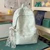 Schoolbag manufacturer large capacity solid color backpack popular junior high school students embroidery schoolbag travel new backpack women