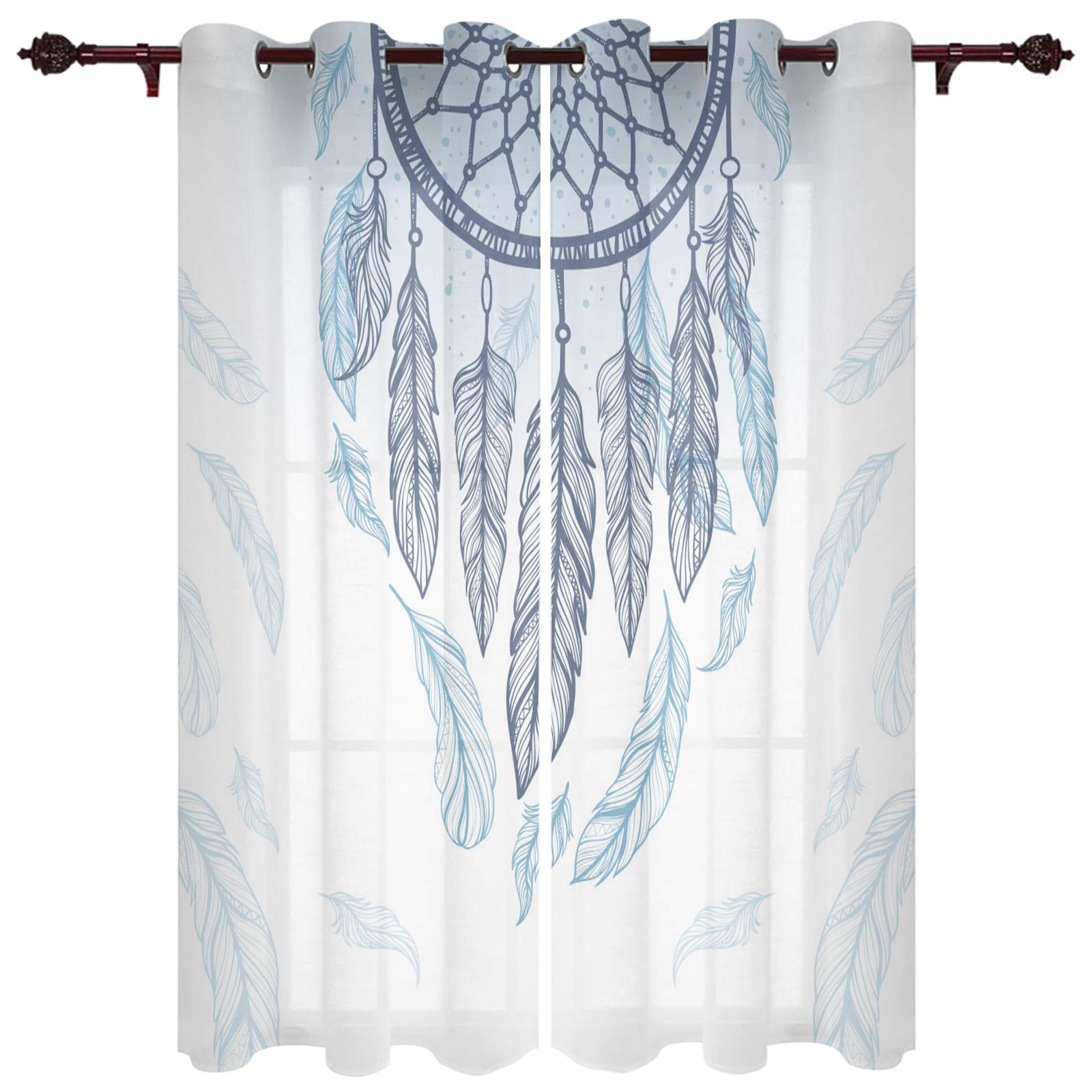 Розовый Ловец снов Домашний декор Занавески для окон Спальня Кухонная занавеска Шторная — фото 11